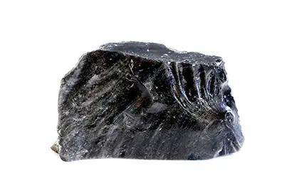 A glossy black stone.